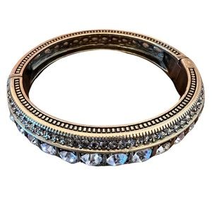 Wide baguette-crystal bangle bracelet